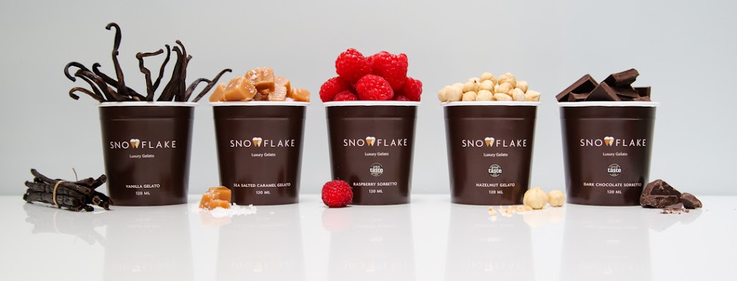 Snowflake Luxury Gelato retail tubs for wholesale