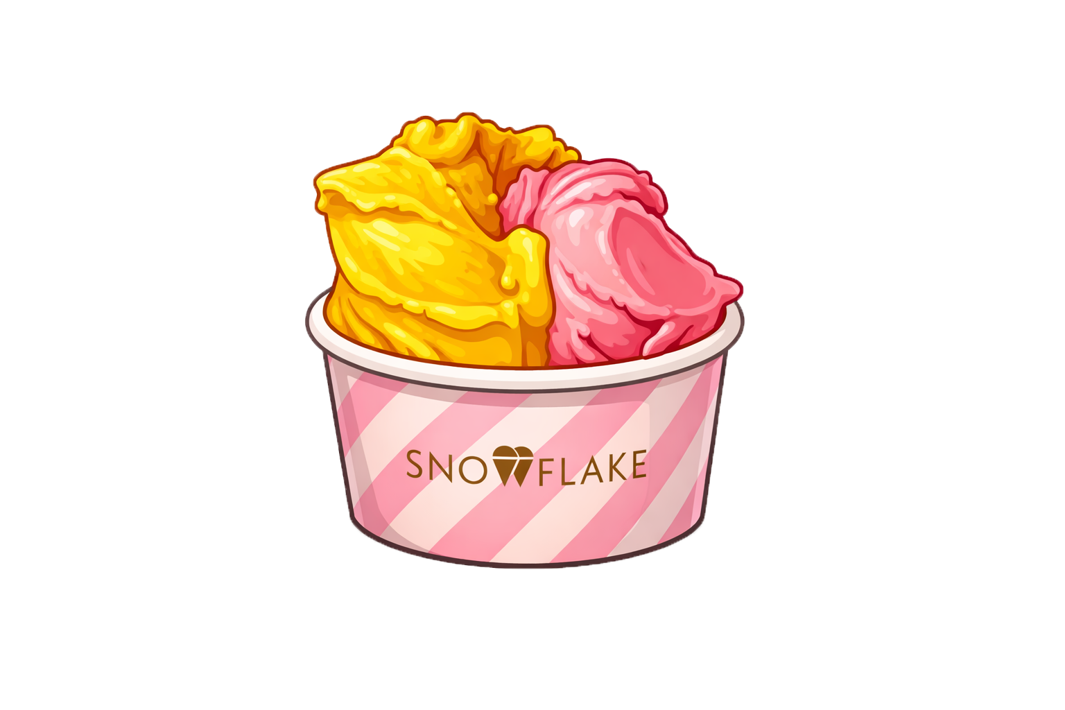 Snowflake gelato cup